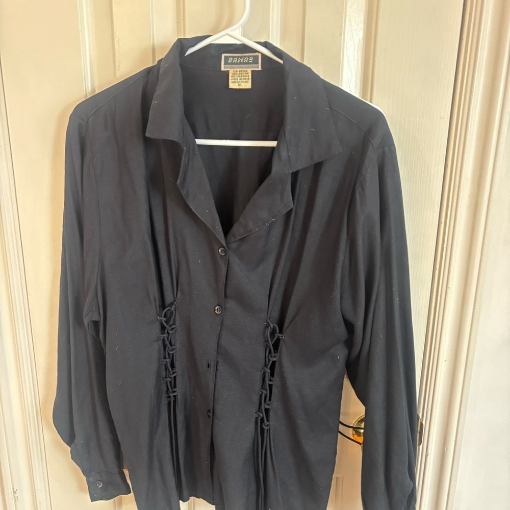 Vintage black blouse - corset style super sexy * accepting offers